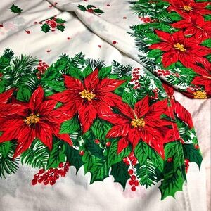 Vintage poinsettia LG  tablecloth